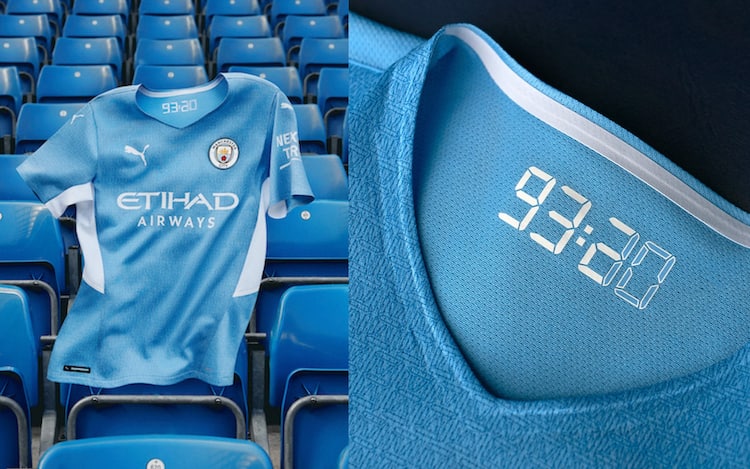 Manchester City la nuova maglia 2021 22 ispirata al gol di Aguero